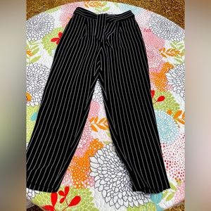 Black Pinstriped Dress/Work Trousers S